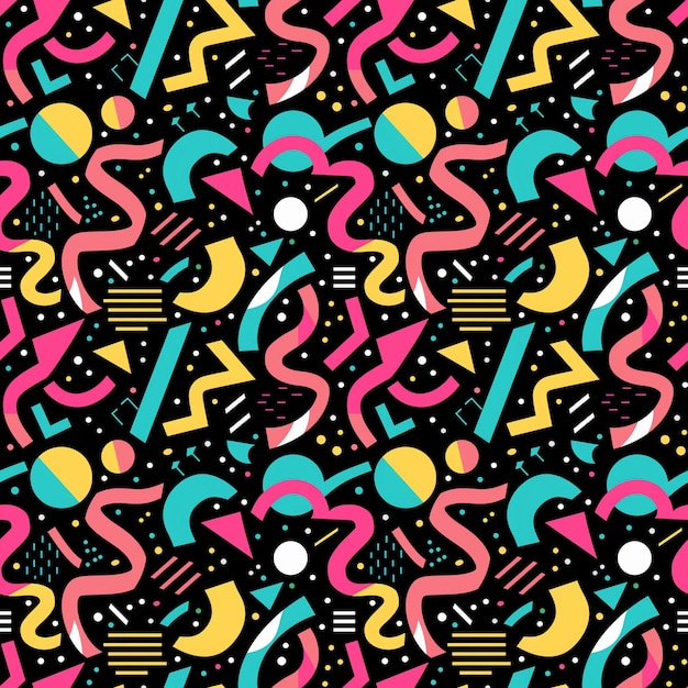 Patrón sin fisuras de arte creativo del doodle con diferentes formas y texturas
