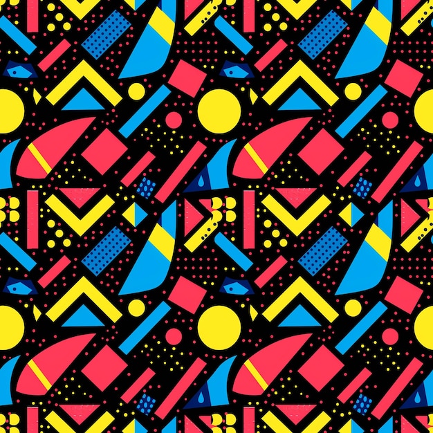 Patrón sin fisuras de arte creativo del doodle con diferentes formas y texturas