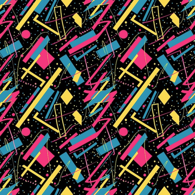 Patrón sin fisuras de arte creativo del doodle con diferentes formas y texturas