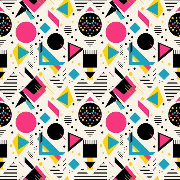 Patrón sin fisuras de arte creativo del doodle con diferentes formas y texturas