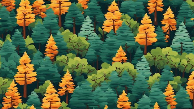 Patrón sin fisuras de bosque de pinos en ilustración vectorial