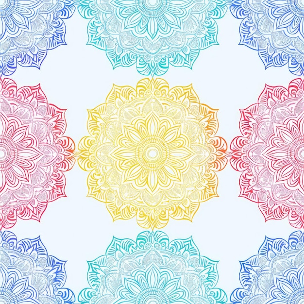 Patrón sin fisuras con flores de colores sobre un fondo blanco