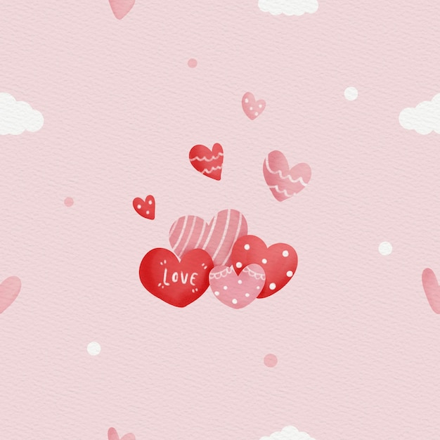 Patrón sin fisuras de fondo transparente de San Valentín