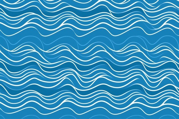 Un patrón sin fisuras con ondas sobre un fondo azul.