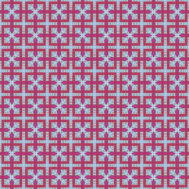 Un patrón con una flor azul y la palabra fractal en la parte superior.