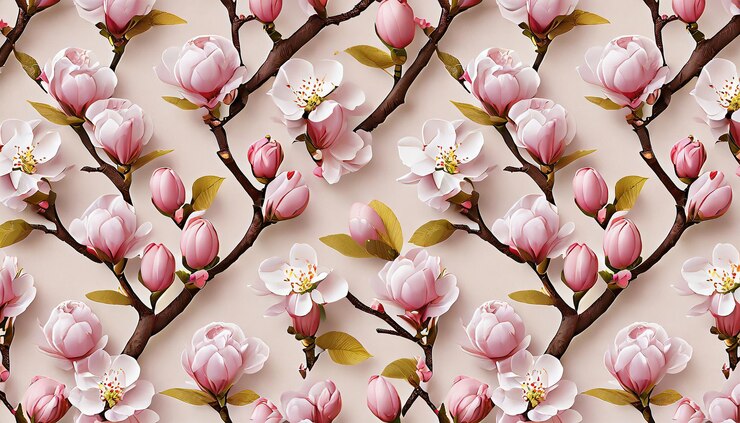 El patrón de la flor de cerezo se imprime en papel tapiz HD