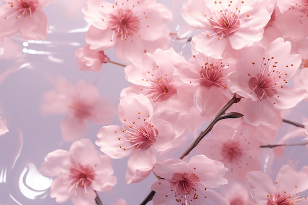 Patrón de flor de cerezo en rosa