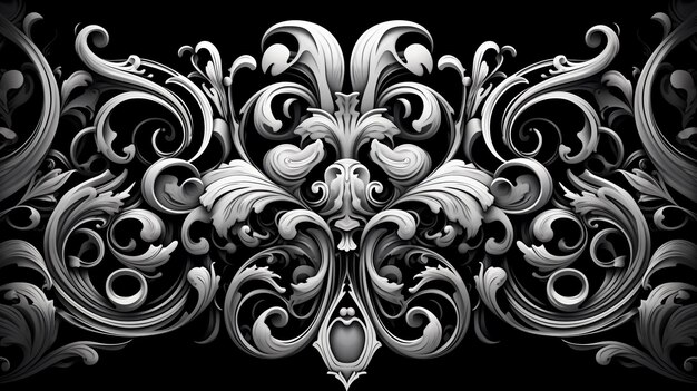 Foto patrón floral abstracto en colores blanco y negro