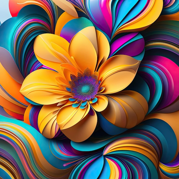 Patrón floral abstracto que brilla intensamente brillante