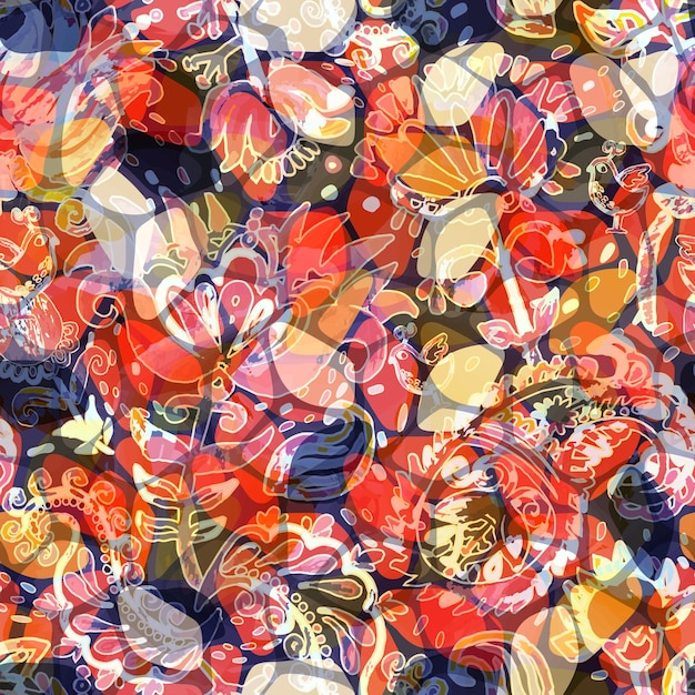 Patrón floral abstracto