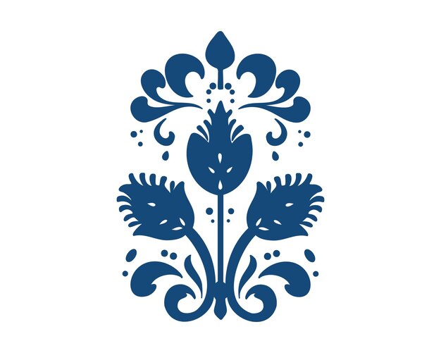 patrón floral azul en ilustración vectorial de estilo oriental