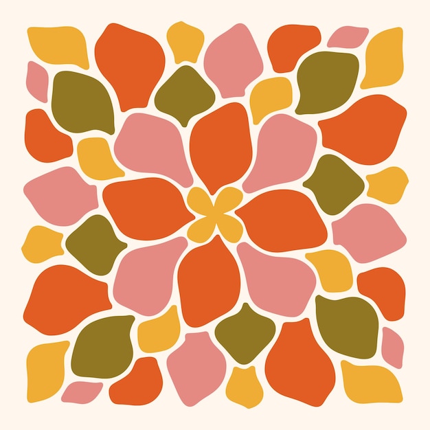 Patrón floral en colores marrón naranja y beige Ilustración vectorial