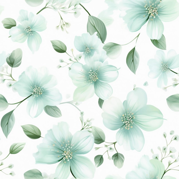 Foto patrón floral sin costuras fondo floral azulejos ornamentales