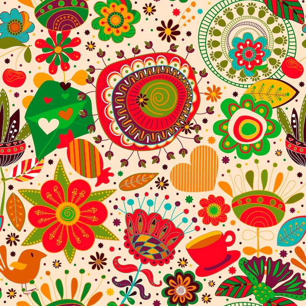 Patrón floral sin costuras