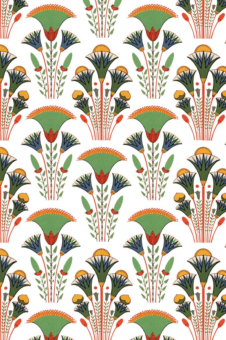 Foto patrón floral egipcio de fondo en png
