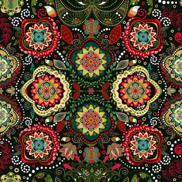 Patrón floral sin fisuras