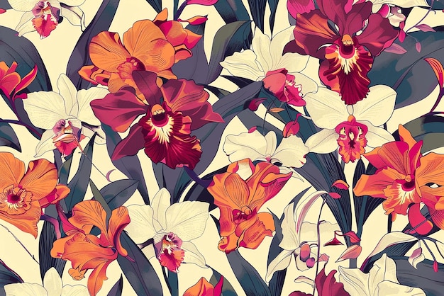 Patrón floral inspirado en la época para diseños elegantes