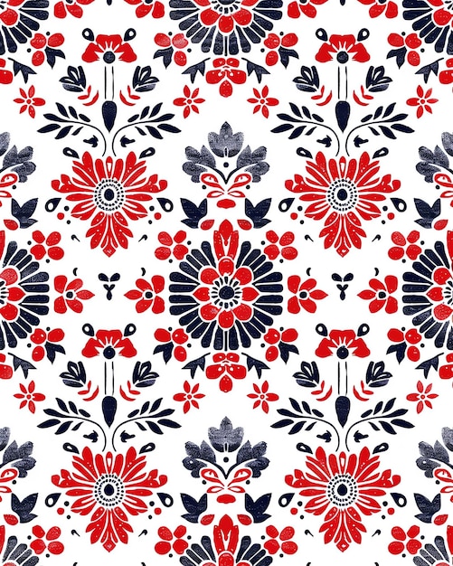 un patrón floral con un pájaro en él