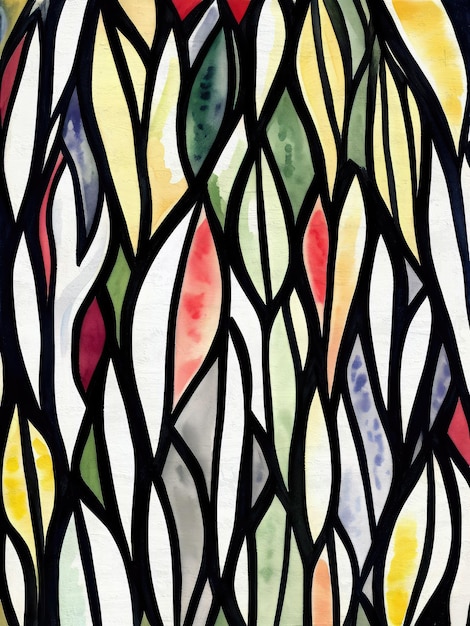 Patrón Floral Pintado Fondo Acrílico Plantilla Mediados Siglo Moderno Colorido Botánico