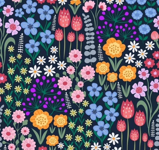 patrón floral tela de flor diseño textil ilustración de flores