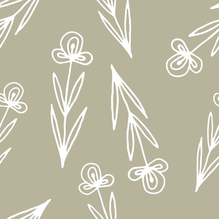 Foto patrón floral transparente en estilo de arte de línea. impresión botánica abstracta de flores, hojas, ramitas. textura de diseño textil. fondo de flor de primavera. ilustración vectorial.