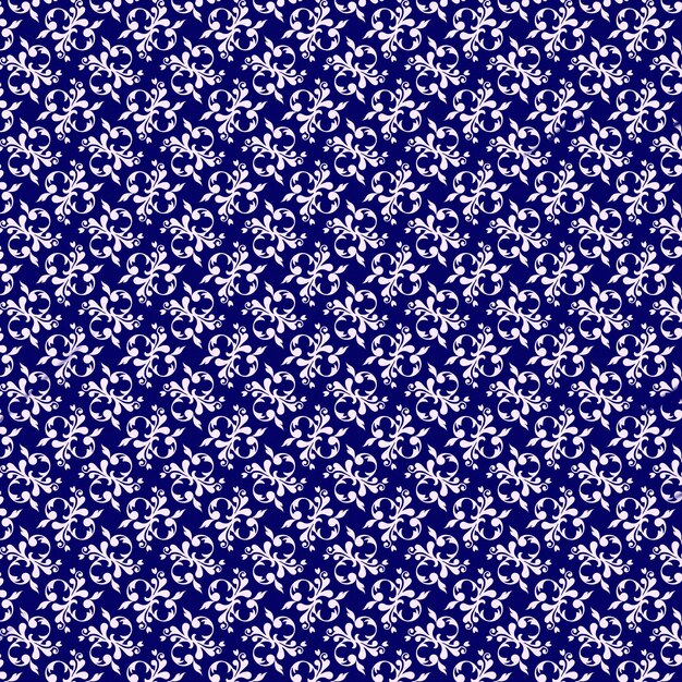 Patrón de flores abstractas fondo azul