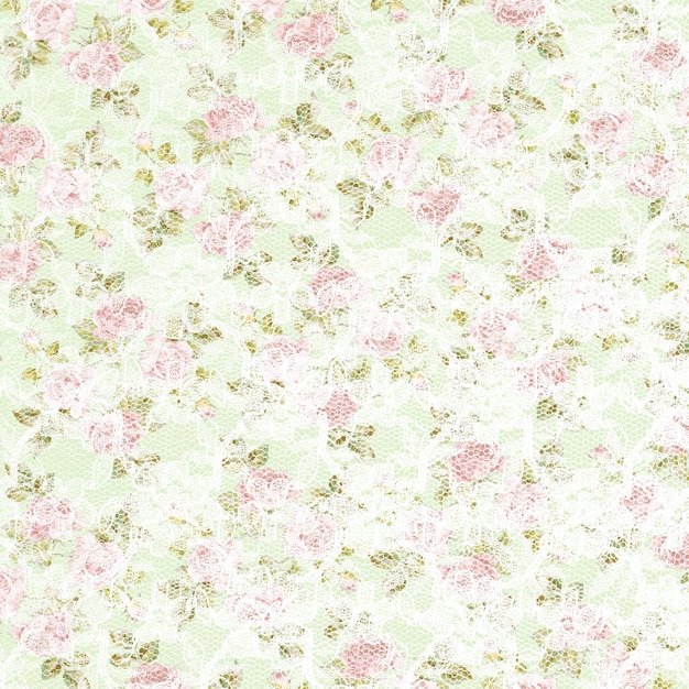 patrón de flores y encaje desaliñado
