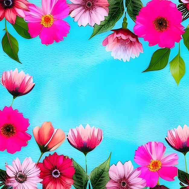 Foto patrón con flores rosadas