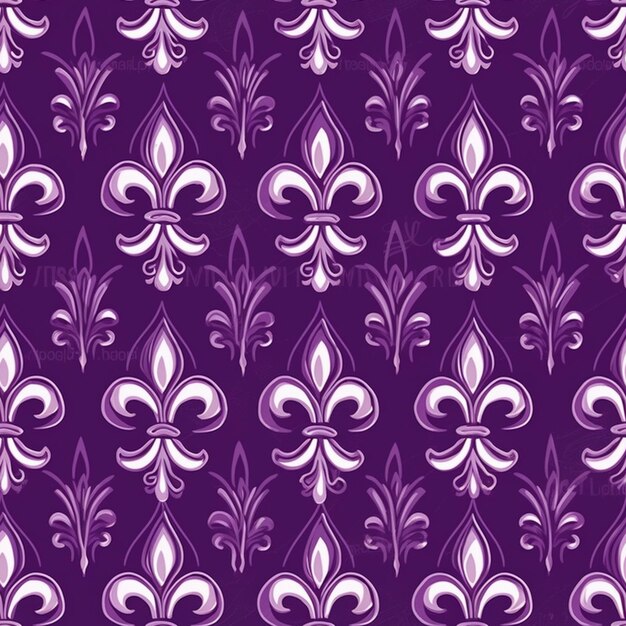 un patrón de floreta púrpura y blanca con remolinos en un fondo púrpura