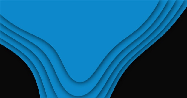 Patrón de fondo abstracto cortado en azul de líneas y ondas