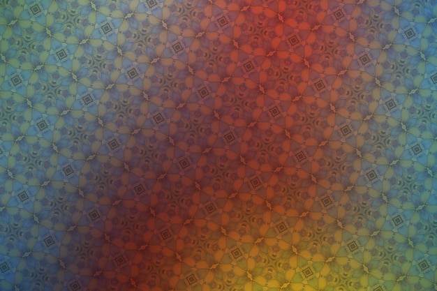 Patrón de fondo abstracto hecho de formas geométricas en colores naranja azul amarillo y verde