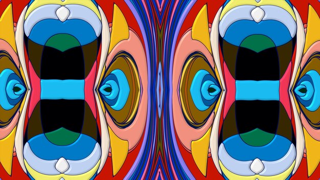 Patrón de fondo de caleidoscopio abstracto simétrico y colorido para el verano
