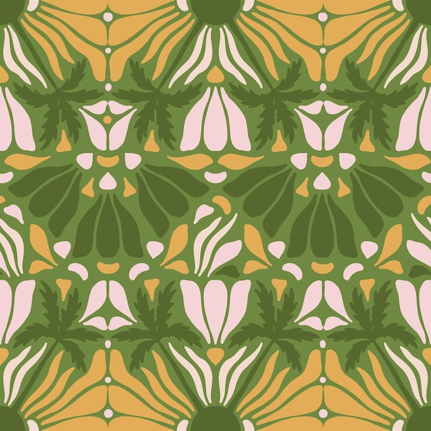 Patrón de fondo sin costuras Patrón floral decorativo
