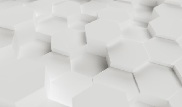 patrón de fondo de hexágonos abstractos blancos, imagen del concepto de juego - Representación 3D - Ilustración