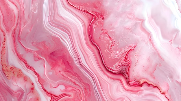 El patrón de fondo de mármol de textura de arte fluido rosa