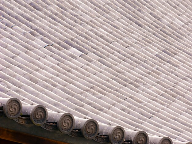 Patrón de fondo repetible del techo del templo japonés, el templo Higashi Honganji en Kyoto, Japón