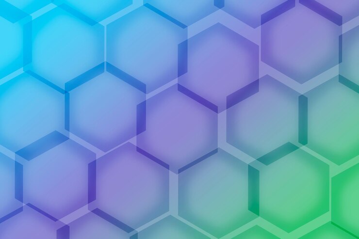 Foto patrón de forma de hexágono azul y verde degradado para fondo abstracto