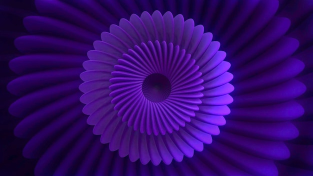 Patrón fractal abstracto con hojas lilas o pétalos movimiento de bucle sin interrupción girando púrpura abstracto