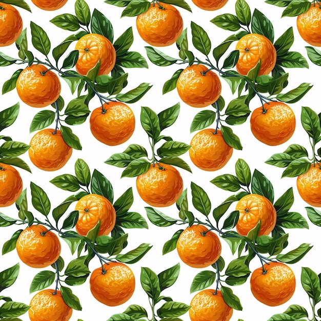 Patrón de fruta sin costuras con naranjas