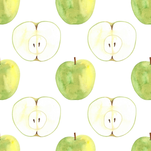 Foto patrón de fruta de verano manzana diseño sin costuras para la moda tela textil papel tapiz cubierta embalaje web y todos los estampados patrón dibujado en acuarela