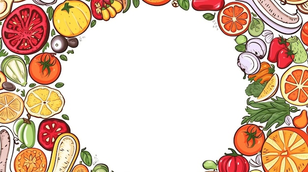 Foto patrón de frutas de verano sin costuras con espacio de copia generado por ia