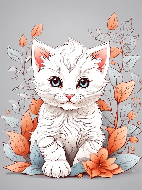 patrón de gatito ilustrado