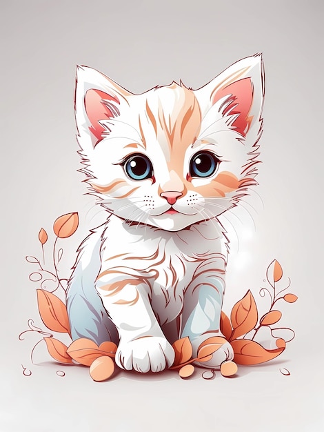 patrón de gatito ilustrado