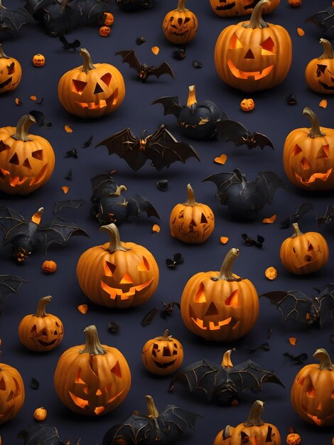 Foto patrón genial para halloween concepto de feliz halloween ilustración elegante de atributos festivos