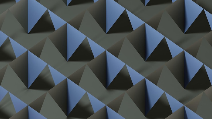 Foto patrón geométrico 3d banner fondo de abstracción de luz y sombra textura brillante volumétrica