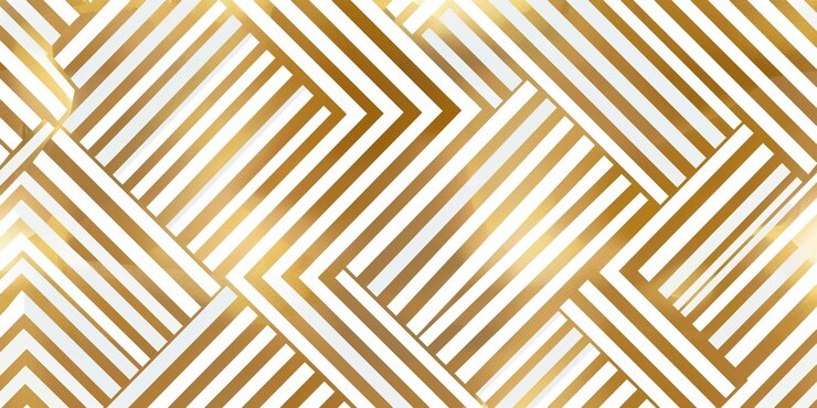 Patrón geométrico abstracto con líneas de rayas Fondo vectorial sin costuras Ornamento blanco y dorado