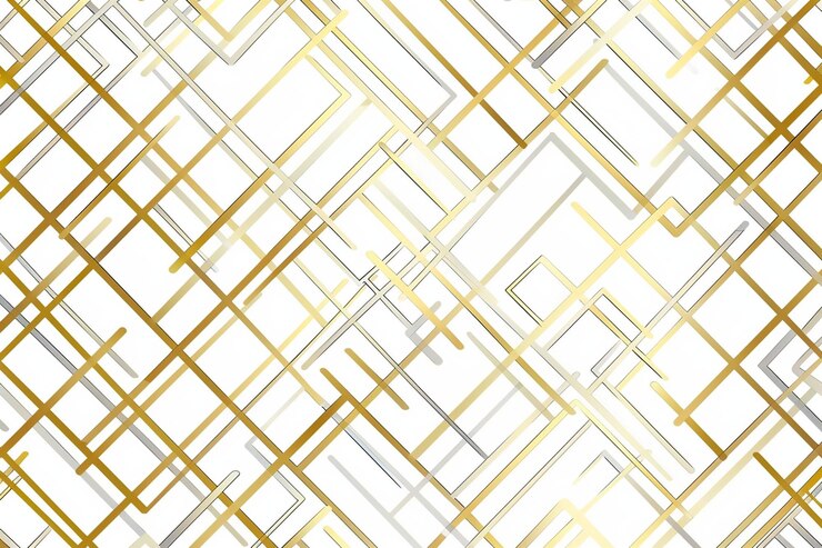 Patrón geométrico abstracto con líneas de rayas Fondo vectorial sin costuras Ornamento blanco y dorado