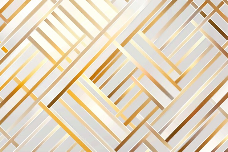 Patrón geométrico abstracto con líneas de rayas Fondo vectorial sin costuras Ornamento blanco y dorado