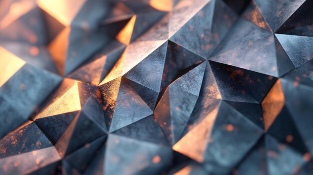 Patrón geométrico abstracto de triángulos grises y naranjas