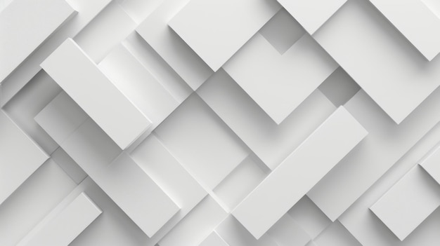 Patrón geométrico blanco abstracto en 3D con rectángulos superpuestos